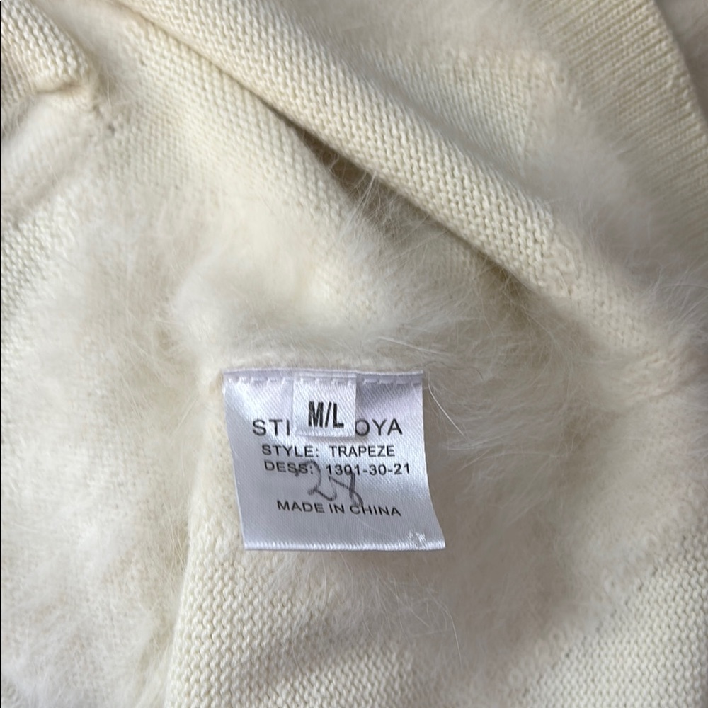 Stine Goya Cotton Angora Cream Trapeze Cardigan - Picture 5 of 7